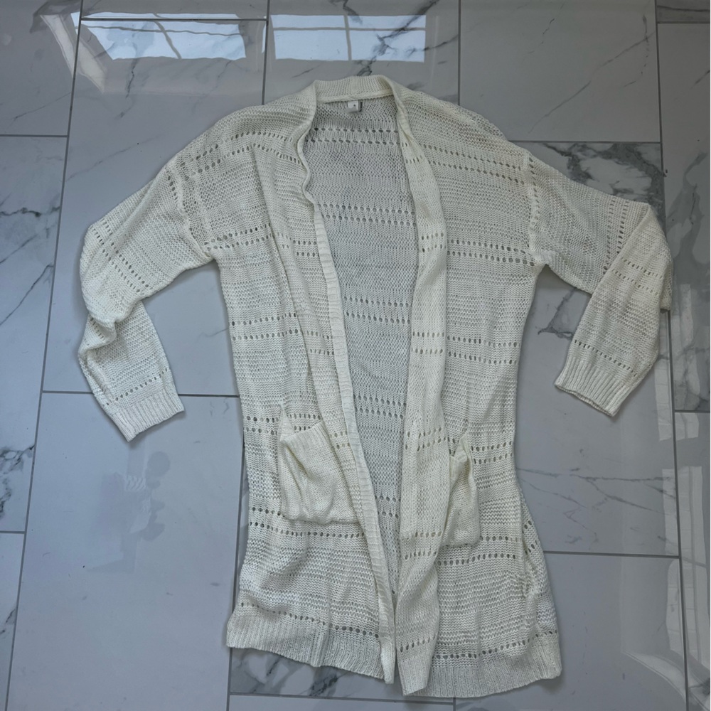 Cream Open Knit Cardigan